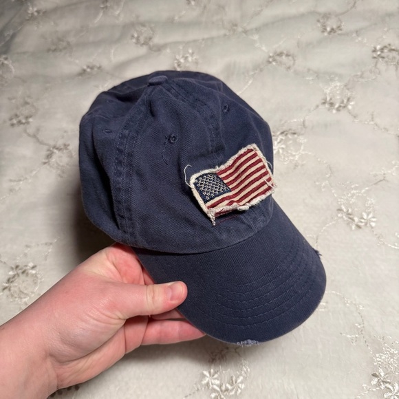 Vintage Y2K American Flag Patch Hat – Distressed Navy Baseball Cap (DPC Brand) - Picture 8 of 8